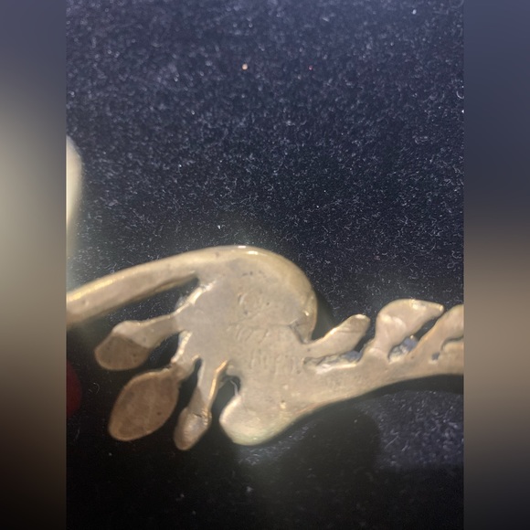 Stephen Burr tiger Eye Bronze Cuff with Greenstone - Picture 4 of 4